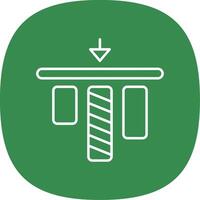 Top alignment Line Curve Icon vector