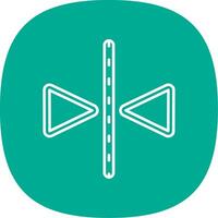 Flip Line Curve Icon vector
