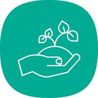 Sprout Line Curve Icon vector