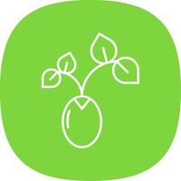 Sprout Line Curve Icon vector