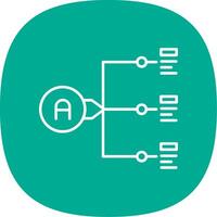 Relation Line Curve Icon vector