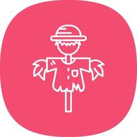 Scarecrow Line Curve Icon vector