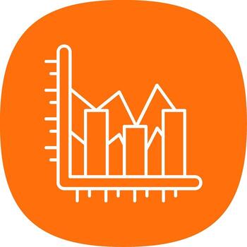 Bar chart Line Curve Icon vector