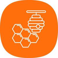 Honeycomb Line Curve Icon vector