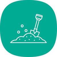 Shovel Line Curve Icon vector