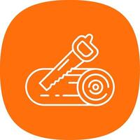 Sawing Line Curve Icon vector