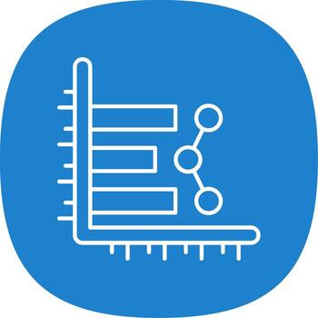 Bar chart Line Curve Icon vector