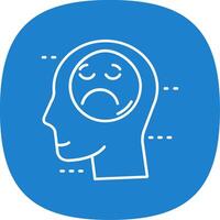 Sadness Line Curve Icon vector