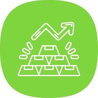 Gold Line Curve Icon vector