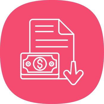 Decrease Line Curve Icon vector