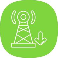 Signal Line Curve Icon vector