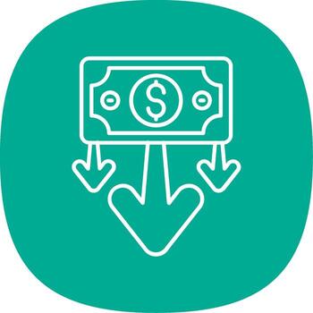 Decrease Line Curve Icon vector