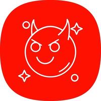 Demon Line Curve Icon vector