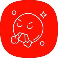 Angry Line Curve Icon vector