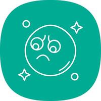 Sad Line Curve Icon vector