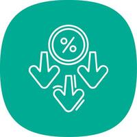 Discount Line Curve Icon vector