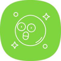 Surprised Line Curve Icon vector