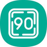 Ninety Line Curve Icon vector