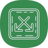 Intersect Line Curve Icon vector