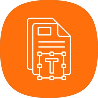 Text Line Curve Icon