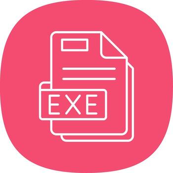 Exe Line Curve Icon vector