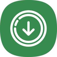 Down Line Curve Icon vector