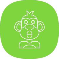 Surprised Line Curve Icon vector