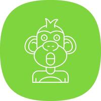 Surprised Line Curve Icon vector