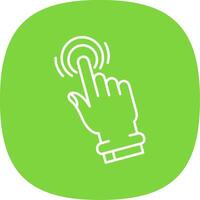 Double Tap Line Curve Icon vector