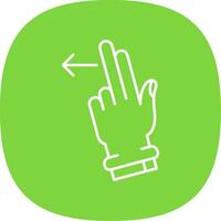 Two Fingers Left Line Curve Icon vector