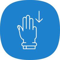 Three Fingers Down Line Curve Icon vector