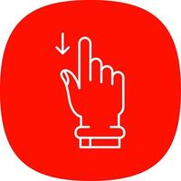 Swipe Down Line Curve Icon vector
