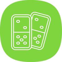 Domino Line Curve Icon vector