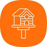 Bird house Line Curve Icon vector