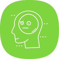 Expressionless Line Curve Icon vector