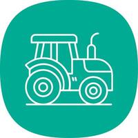 tractor línea curva icono vector