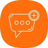 New message Line Curve Icon vector