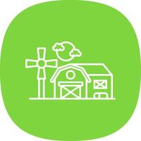 Barn Line Curve Icon vector