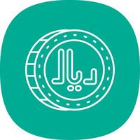 Riyal Line Curve Icon vector