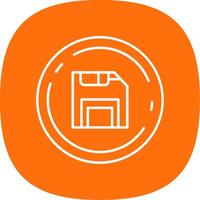 Save Line Curve Icon vector