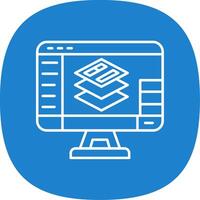 Layers Line Curve Icon vector