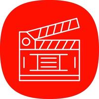 Clapperboard Line Curve Icon vector