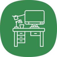 Workspace Line Curve Icon vector