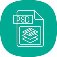 Psd file format Line Curve Icon vector