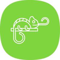 Chameleon Line Curve Icon vector