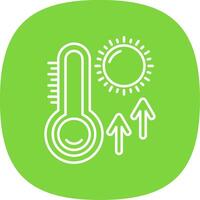 Thermometer Line Curve Icon vector