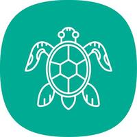 Tortuga línea curva icono vector