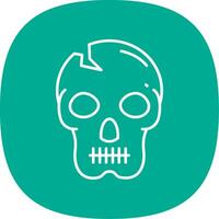 Skull Line Curve Icon vector