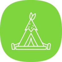 Tent Line Curve Icon vector