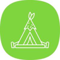 Tent Line Curve Icon vector